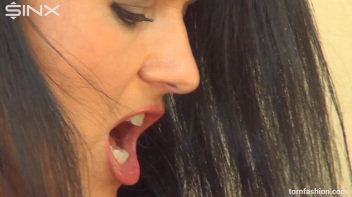 Busty Brunette Rips Her Top To Shreds Screencap 56 on www.sinx.com