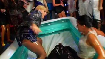 Aggressive, Sexy Babes Sling Oil Screencap 7 on www.sinx.com