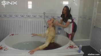 PVC Maid Lathers And Washes Bosses Hair Screencap 54 on www.sinx.com