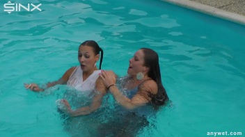 Sexy Swim Babes Play In The Pool Screencap 27 on www.sinx.com