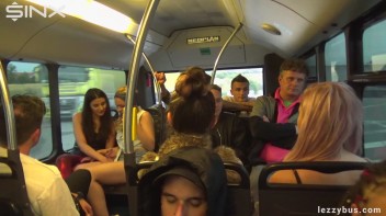 Tattooed Lesbians Fingering Fun On The Bus Screencap 4 on www.sinx.com