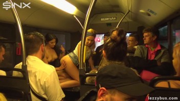 Tattooed Lesbians Fingering Fun On The Bus Screencap 40 on www.sinx.com
