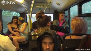 Tattooed Lesbians Fingering Fun On The Bus Screencap 7 on www.sinx.com
