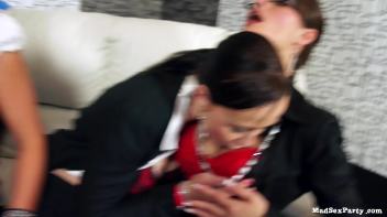 Badass Gangbang Babes In Black Screencap 12 on www.sinx.com