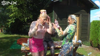 Messy Outdoor Food Fight For Glamour Babes Screencap 57 on www.sinx.com