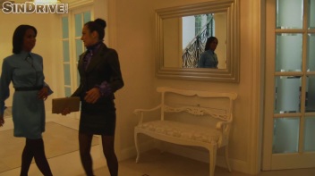 Christen The House With Some Pissin'!  High Class Lesbos Rain Down The Interracial Golden Showers! Screencap 5 on www.sinx.com