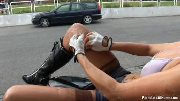 Motorcycle Chick Doesn't Just Wash Her Bike Screencap 60 on www.sinx.com
