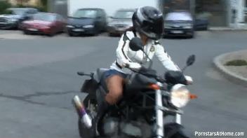 Motorcycle Chick Doesn't Just Wash Her Bike Screencap 2 on www.sinx.com