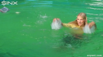 Sexy Blonde Swims And Splashes In Outdoor Pool Screencap 40 on www.sinx.com