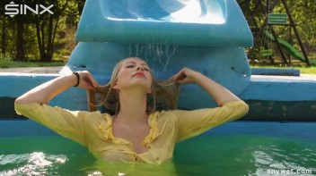 Sexy Blonde Swims And Splashes In Outdoor Pool Screencap 46 on www.sinx.com