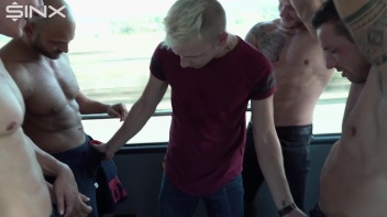 Blonde Twink Enjoys Gay Orgy On A Voyeuristic Bus Screencap 10 on www.sinx.com