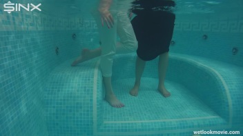 Clothed Lesbian Friends Jump Into Pool Together Screencap 45 on www.sinx.com