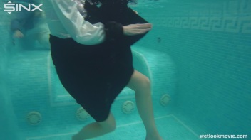 Clothed Lesbian Friends Jump Into Pool Together Screencap 48 on www.sinx.com