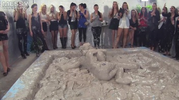 Muddy Wrestling: Fired Up Eurobabes Bring On The Mess - Audience Gets It! Screencap 30 on www.sinx.com