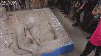 Muddy Wrestling: Fired Up Eurobabes Bring On The Mess - Audience Gets It! Screencap 38 on www.sinx.com