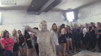 Muddy Wrestling: Fired Up Eurobabes Bring On The Mess - Audience Gets It! Screencap 40 on www.sinx.com