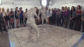 Muddy Wrestling: Fired Up Eurobabes Bring On The Mess - Audience Gets It! Screencap 44 on www.sinx.com