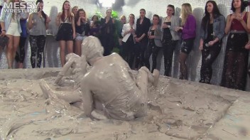 Muddy Wrestling: Fired Up Eurobabes Bring On The Mess - Audience Gets It! Screencap 56 on www.sinx.com