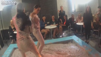 Muddy Wrestling: Sexy Nurse vs. Beauty In Black Screencap 11 on www.sinx.com