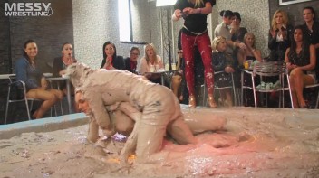 Muddy Wrestling: Sexy Nurse vs. Beauty In Black Screencap 37 on www.sinx.com