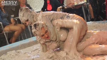 Muddy Wrestling: Sexy Nurse vs. Beauty In Black Screencap 38 on www.sinx.com