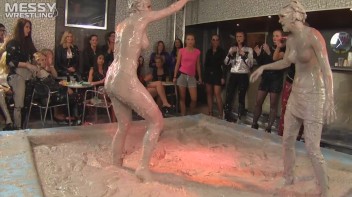 Muddy Wrestling: Sexy Nurse vs. Beauty In Black Screencap 48 on www.sinx.com