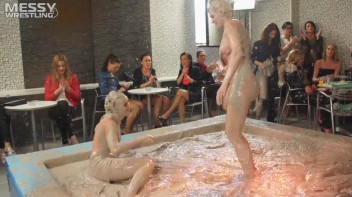 Muddy Wrestling: Sexy Nurse vs. Beauty In Black Screencap 52 on www.sinx.com