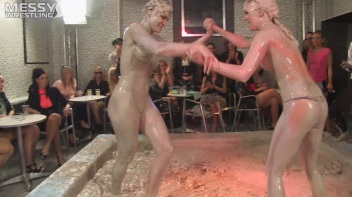 Muddy Wrestling: Sexy Nurse vs. Beauty In Black Screencap 58 on www.sinx.com