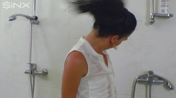 Raven Haired Babe Shampoos And Lathers Up Screencap 18 on www.sinx.com