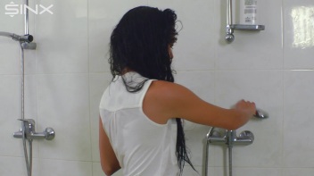 Raven Haired Babe Shampoos And Lathers Up Screencap 22 on www.sinx.com
