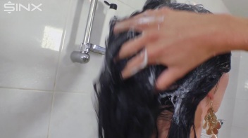 Raven Haired Babe Shampoos And Lathers Up Screencap 45 on www.sinx.com