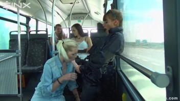 Diva Strokes Her Dildo And Slimes Babe On The Bus Screencap 18 on www.sinx.com