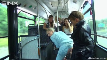 Diva Strokes Her Dildo And Slimes Babe On The Bus Screencap 32 on www.sinx.com