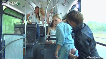 Diva Strokes Her Dildo And Slimes Babe On The Bus Screencap 52 on www.sinx.com