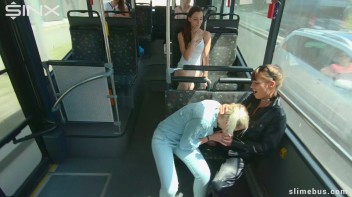 Diva Strokes Her Dildo And Slimes Babe On The Bus Screencap 8 on www.sinx.com