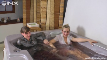 Fun And Flirty, Babes Play In Hot Tub Screencap 49 on www.sinx.com