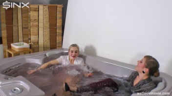 Fun And Flirty, Babes Play In Hot Tub Screencap 55 on www.sinx.com
