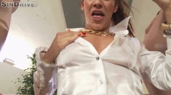 Delicious Double Fuck Face For This Shiny Backstage Slut! Screencap 34 on www.sinx.com