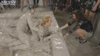 Muddy Wrestling: Shiny Tag-Teamers Tear It Up In The Mud! Screencap 29 on www.sinx.com