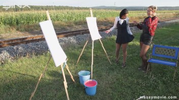 Outdoor Painting Session Turns Messy Quick Screencap 13 on www.sinx.com