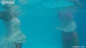 Outdoor Pool Play For Babes In White Dresses Screencap 22 on www.sinx.com