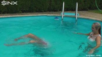 Outdoor Pool Play For Babes In White Dresses Screencap 44 on www.sinx.com