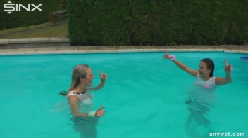 Outdoor Pool Play For Babes In White Dresses Screencap 48 on www.sinx.com