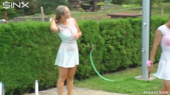 Outdoor Pool Play For Babes In White Dresses Screencap 62 on www.sinx.com