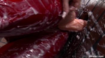 Lady in red covered in cum Screencap 68 on www.sinx.com