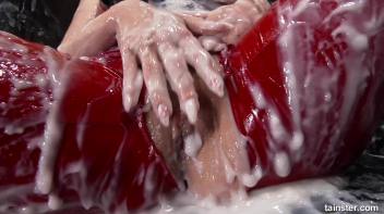 Lady in red covered in cum Screencap 81 on www.sinx.com