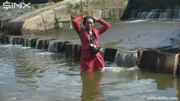 Ebony Babe Goes For A Swim In School Uniform Screencap 13 on www.sinx.com