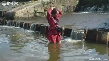 Ebony Babe Goes For A Swim In School Uniform Screencap 14 on www.sinx.com
