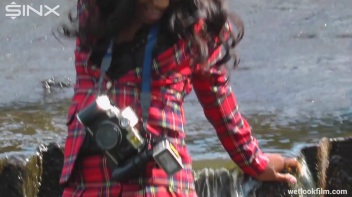 Ebony Babe Goes For A Swim In School Uniform Screencap 18 on www.sinx.com