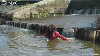 Ebony Babe Goes For A Swim In School Uniform Screencap 22 on www.sinx.com